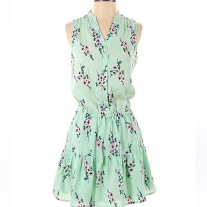 Juicy Couture Floral Aqua Drawstring Mini Dress Size 4
